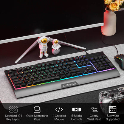 S151 Membrane Gaming Keyboard & Mouse Wired Combo - thumbnail 4