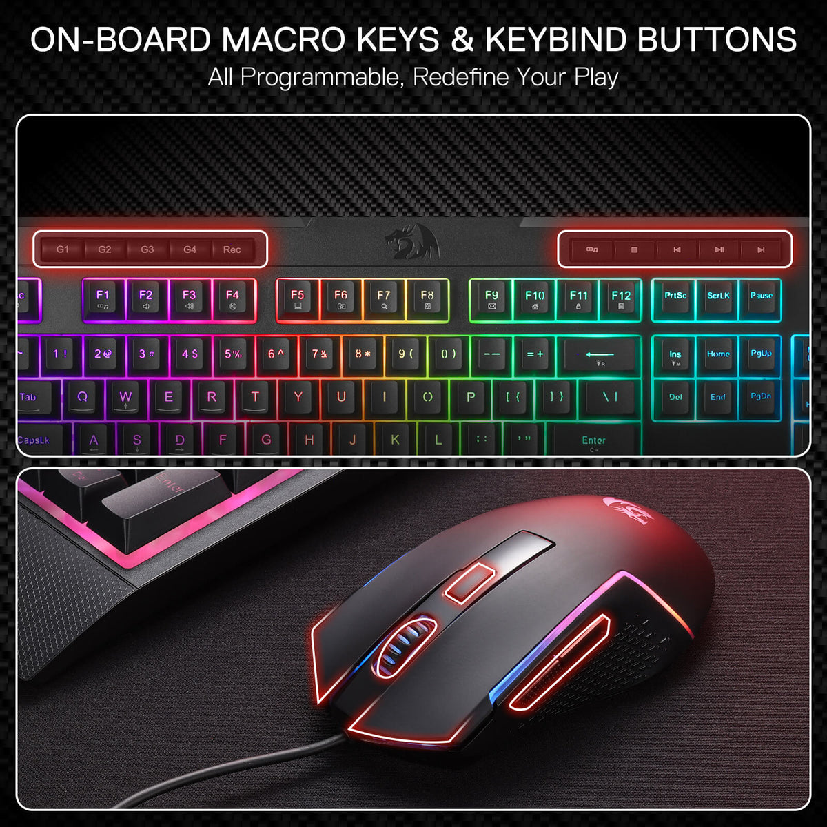 S151 Membrane Gaming Keyboard & Mouse Wired Combo, image 7 of 20 - enlarged view