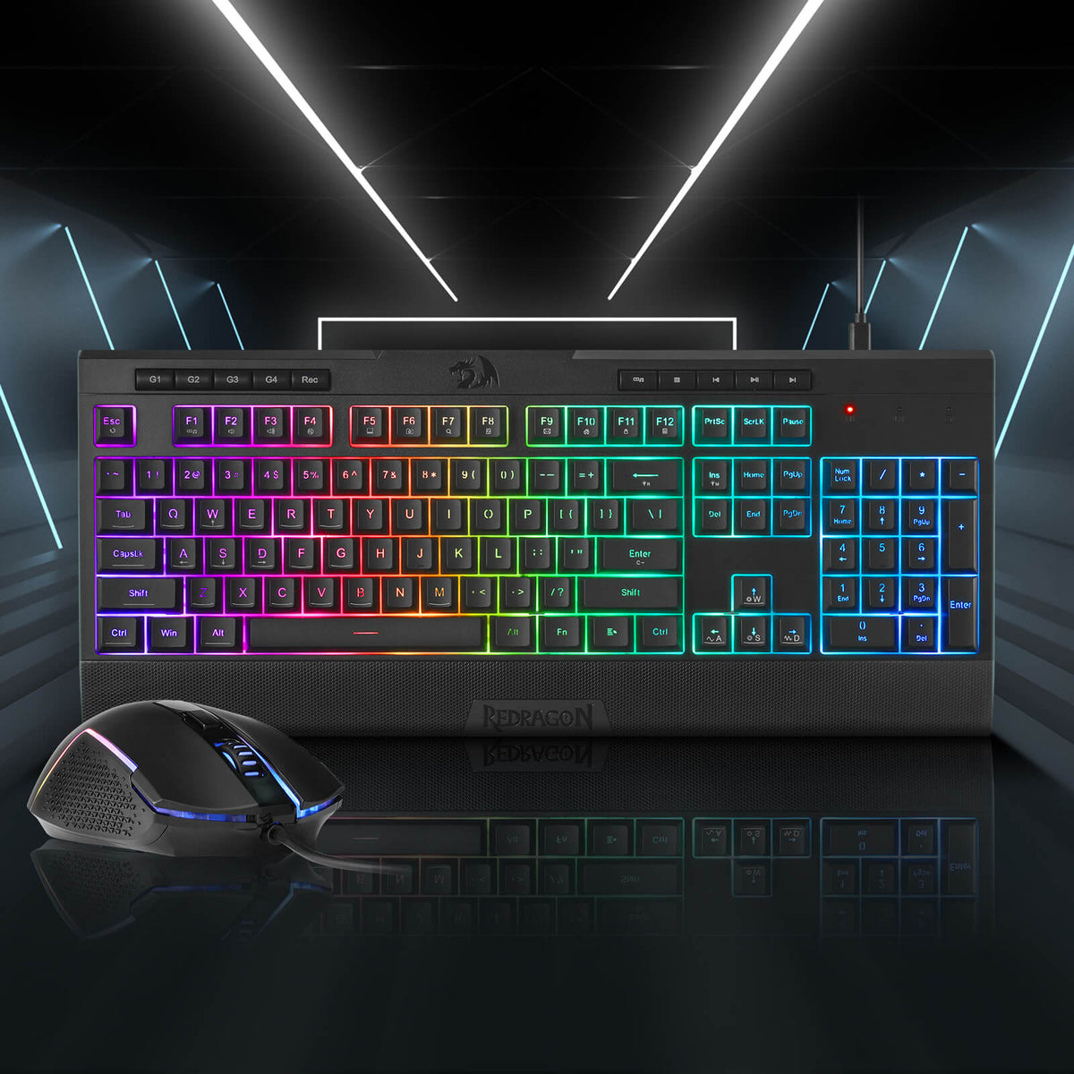 S151 Membrane Gaming Keyboard & Mouse Wired Combo, image 2 of 19