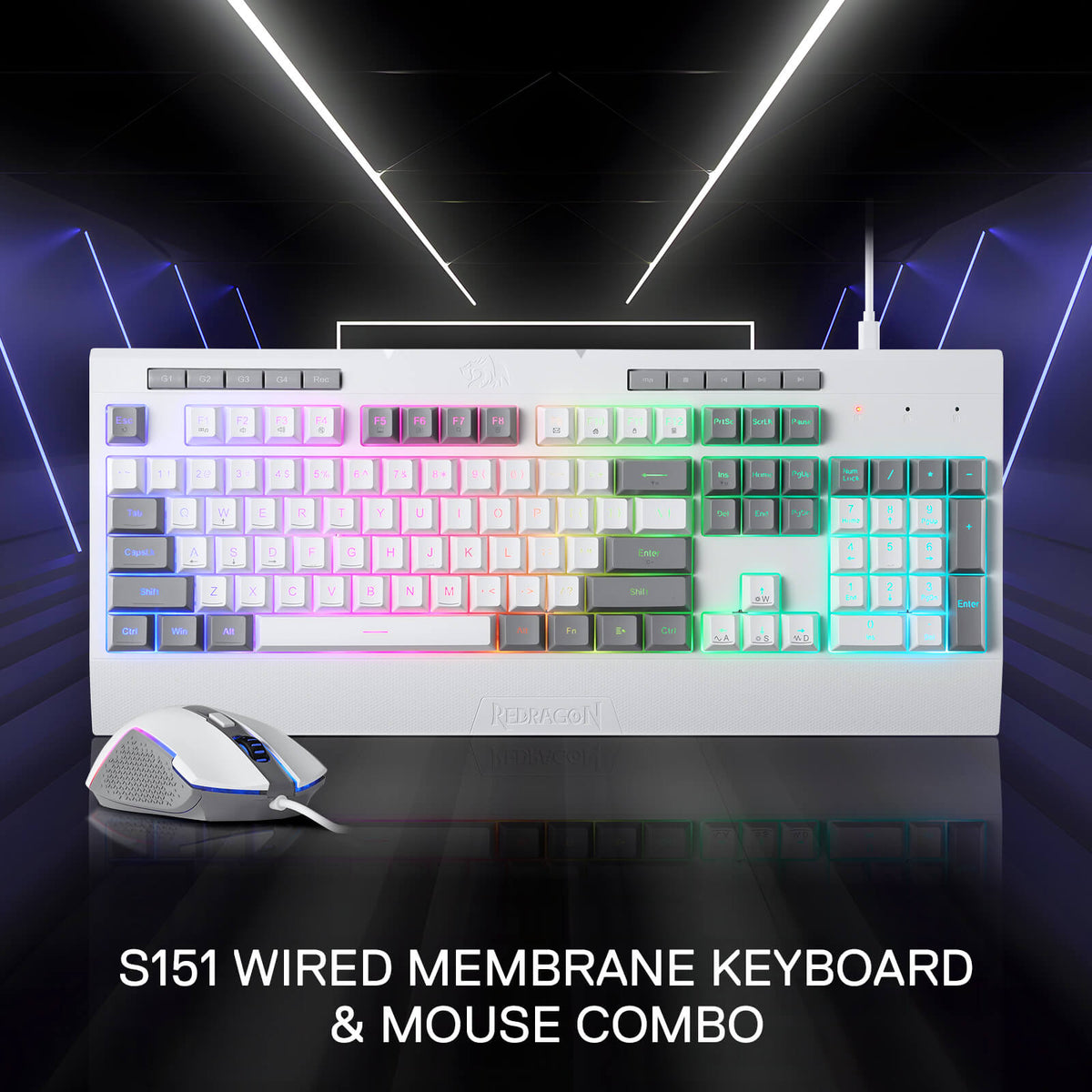 S151 Membrane Gaming Keyboard & Mouse Wired Combo, image 10 of 19