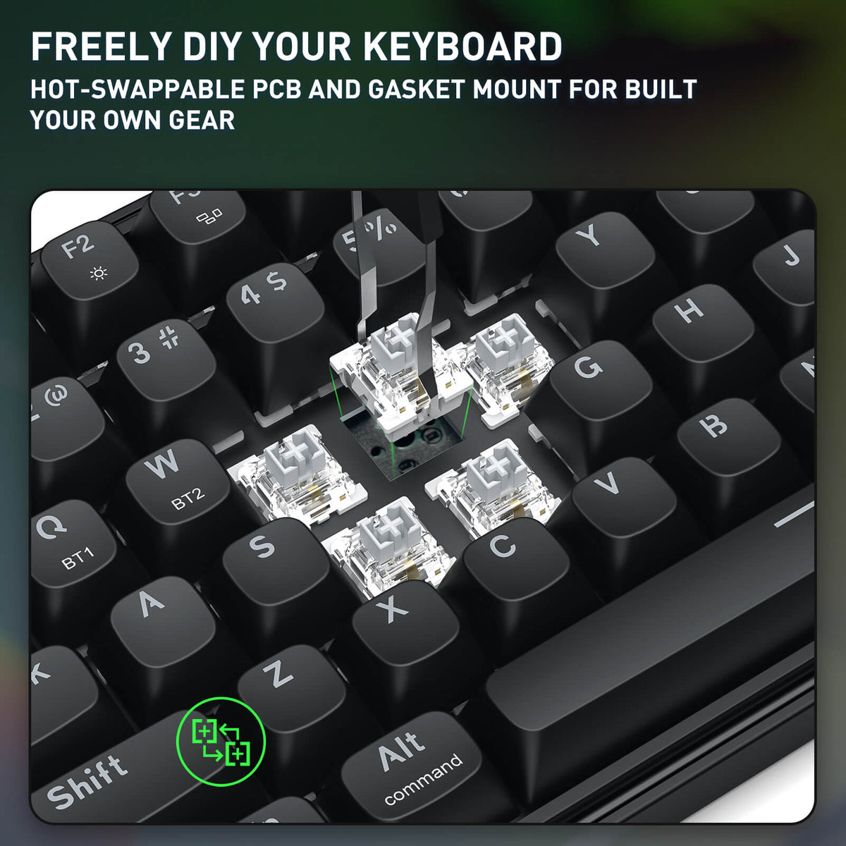 S163 3-Mode Wireless Gaming Keyboard & Mouse, image 6 of 14 - enlarged view