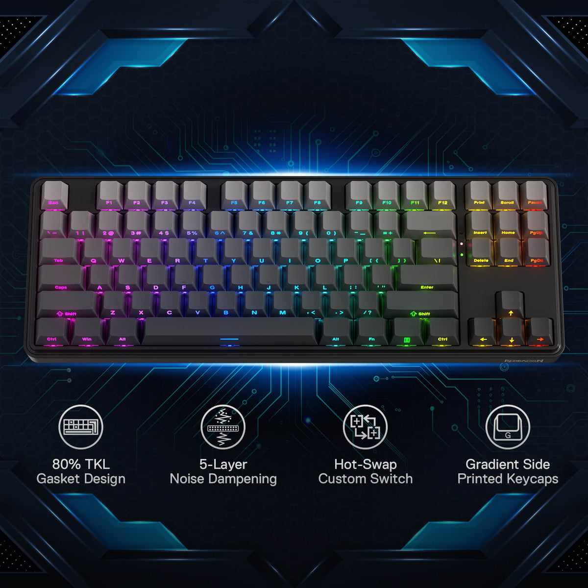STAR BLADE K707 PRO (Side Printed PBT Keycaps), image 3 of 11 - enlarged view