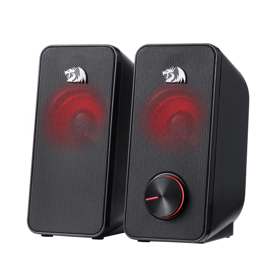Redragon GS500 Stentor PC Gaming Speaker, 2.0 Channel Stereo Desktop Computer Speaker with Red Ba...