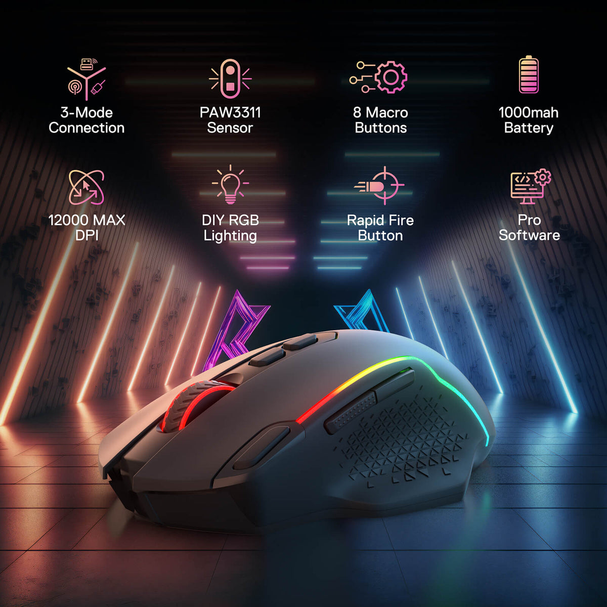 TAIPAN PRO M810 PRO Wireless Gaming Mouse, image 19 of 33