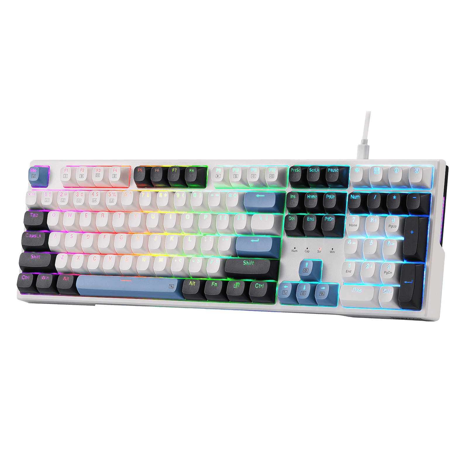 Redragon K668 Wired Gasket RGB Gaming Keyboard, 108 Keys Mechanical Keyboard w/Extra 4 Hotkeys, Upgraded Hot-swappable Socket, Sound Absorbing Foam, Mixed Color Keycaps, Custom Linear Switch