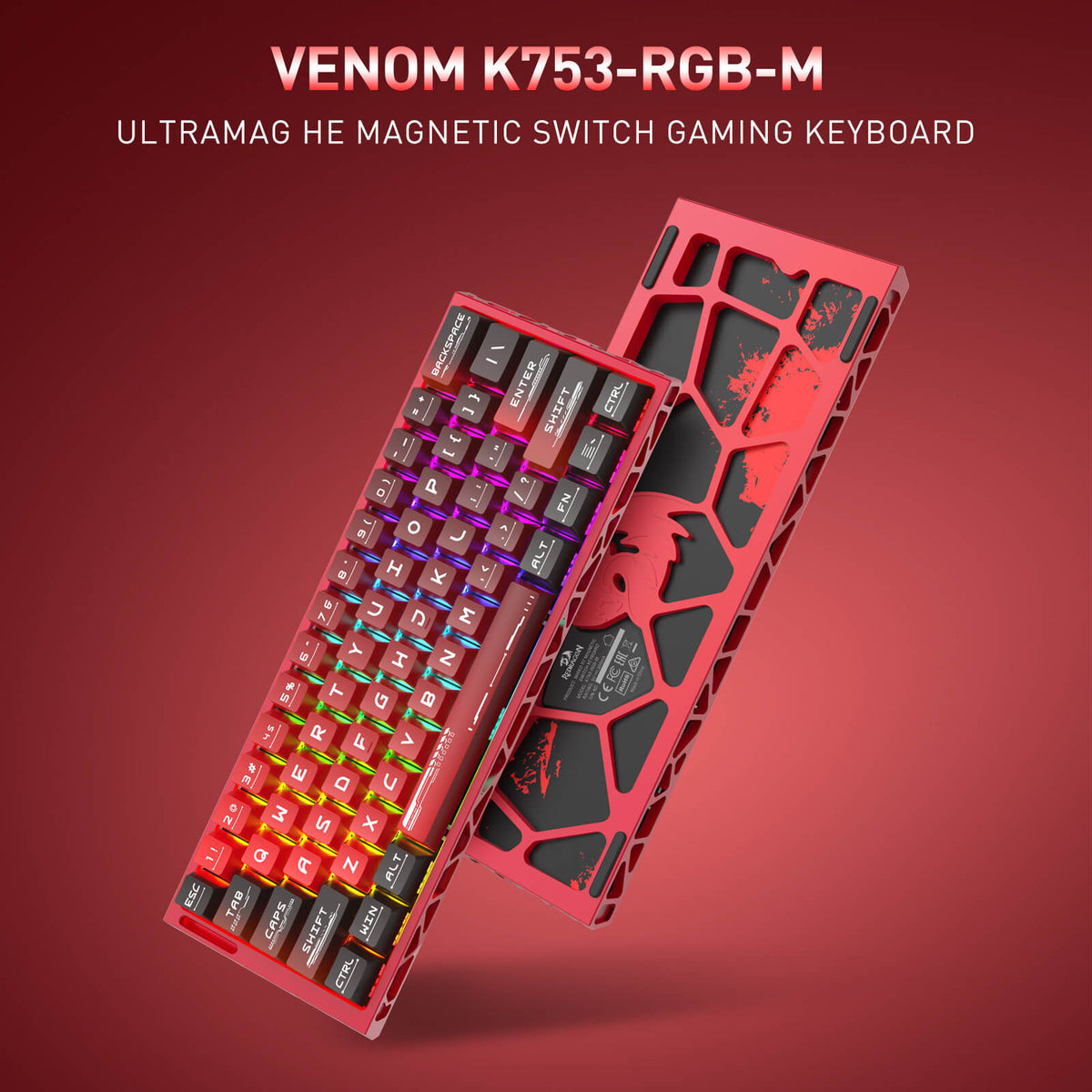 VENOM K753 HE Rapid Trigger Gaming Keyboard, image 8 of 18 - enlarged view