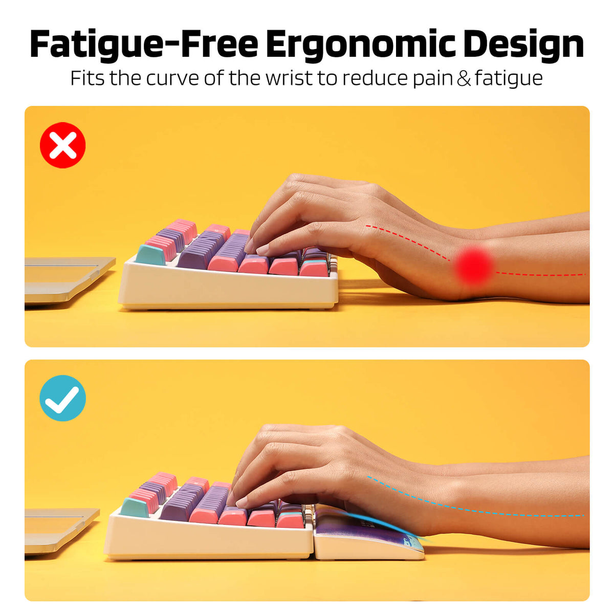 Repose-poignet pour clavier Redragon X LTC Neon Purple , image 5 of 8