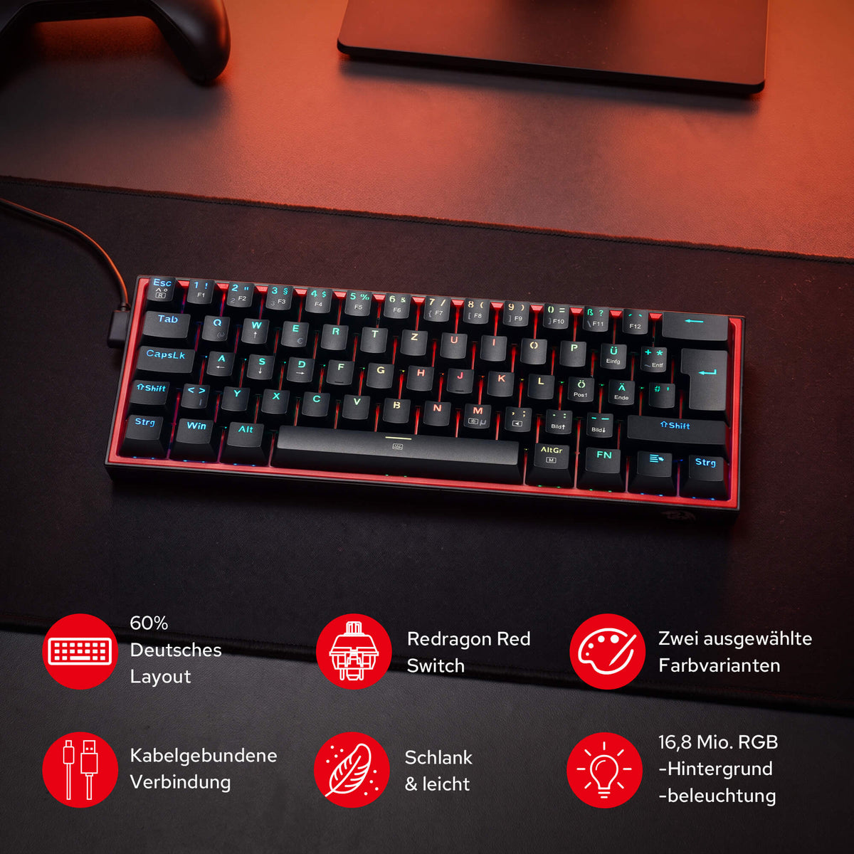 CB201 Gaming Keyboard & Mouse Wired Combo, image 19 of 46 - enlarged view