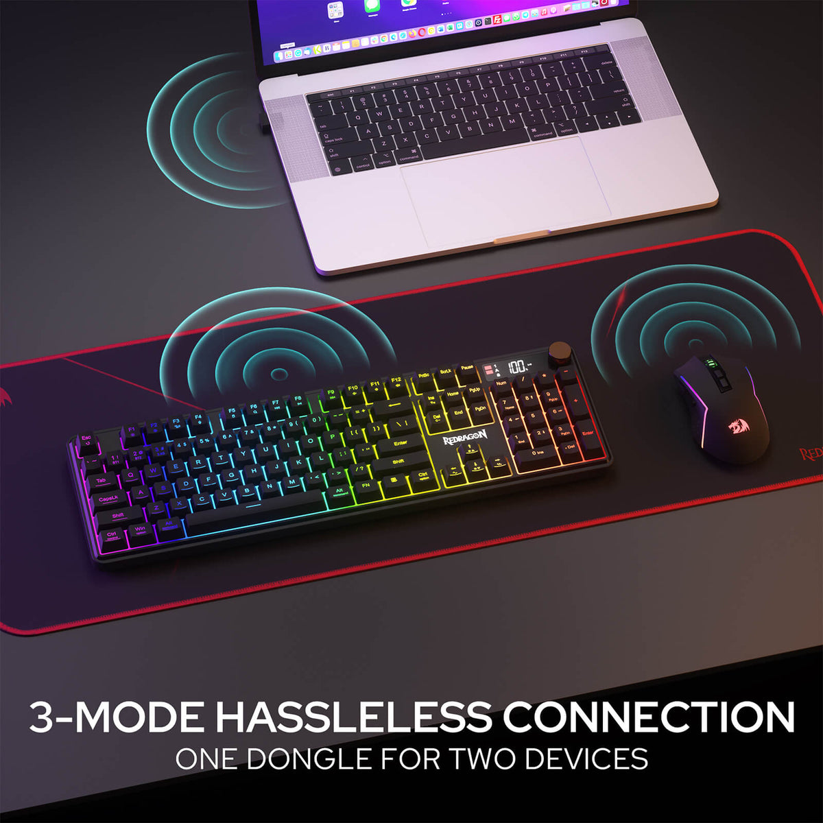 CB204 3-Mode Wireless Gaming Keyboard & Mouse Combo, image 3 of 8