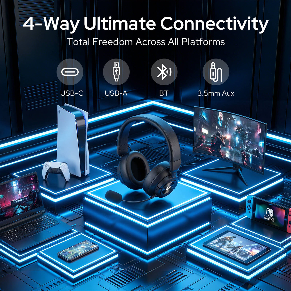 SPECTRA PRO H889 Wireless Gaming Headset, image 7 of 23 - enlarged view