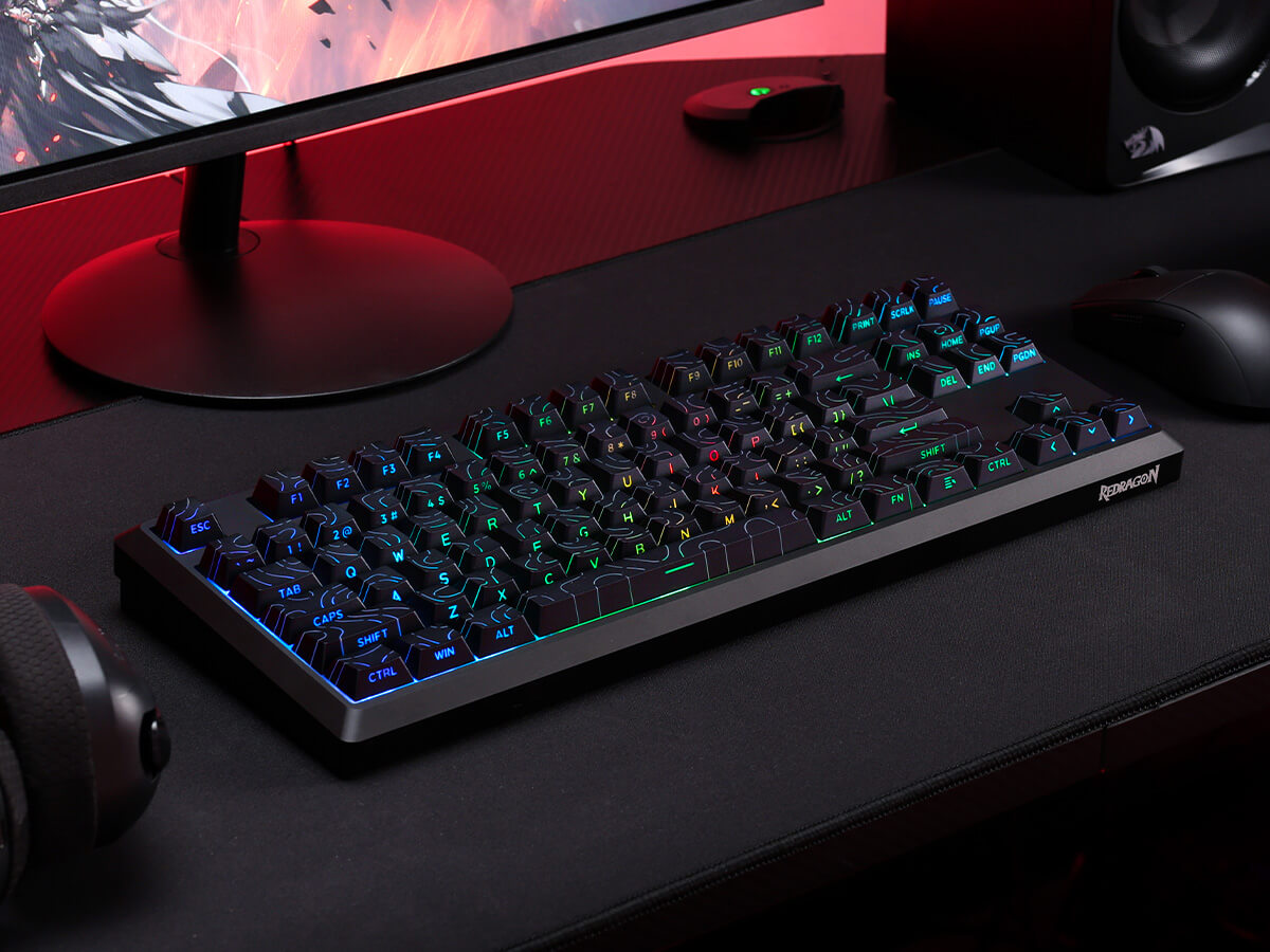 Redragon K737 PRO Wireless 87 Keys Gasket Gaming Keyboard, 80% Premium CNC Aluminum Mechanical Ke...