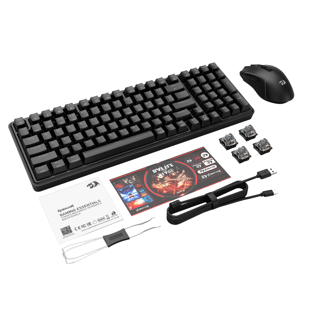 S162 3-Mode Wireless Gaming Keyboard & Mouse Combo, image 13 of 18 - enlarged view