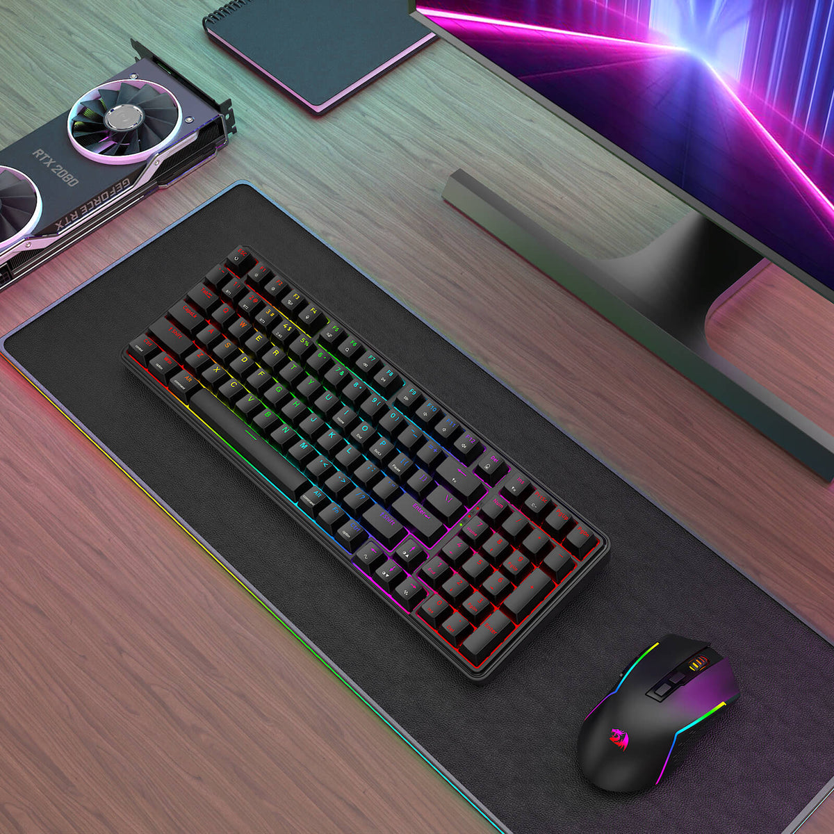 S162 3-Mode Wireless Gaming Keyboard & Mouse Combo, image 9 of 18