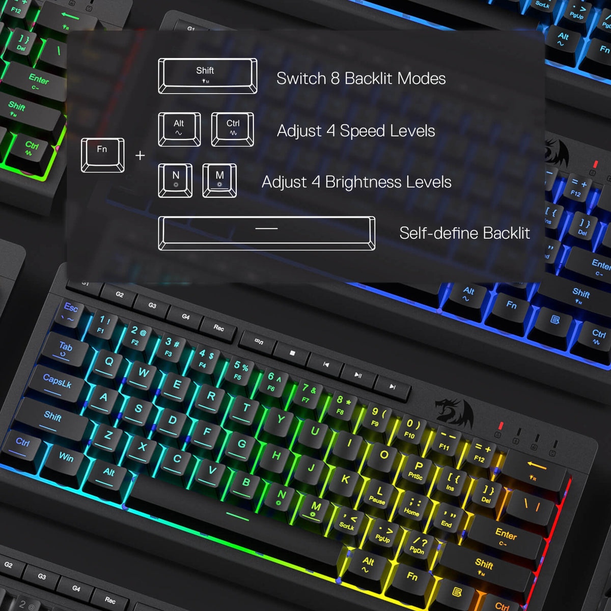 SHIVA K522 Membrane Gaming Keyboard, image 4 of 16