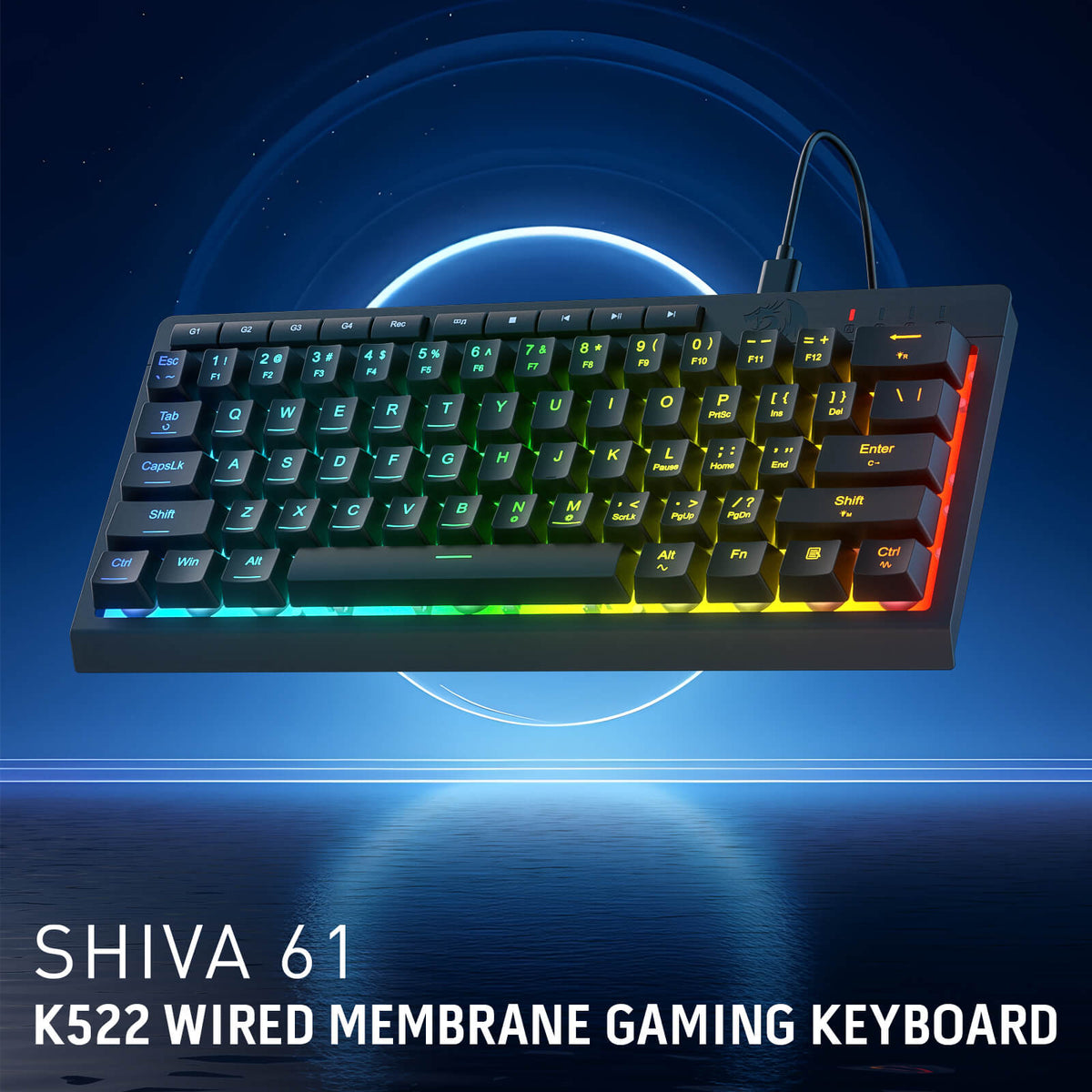 SHIVA K522 Membrane Gaming Keyboard, image 10 of 17 - enlarged view