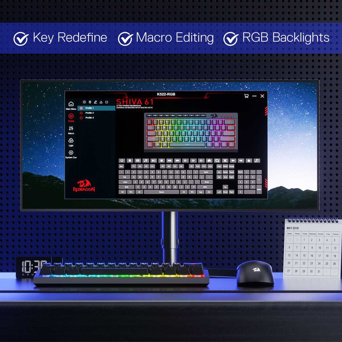 SHIVA K522 Membrane Gaming Keyboard, image 9 of 17 - enlarged view