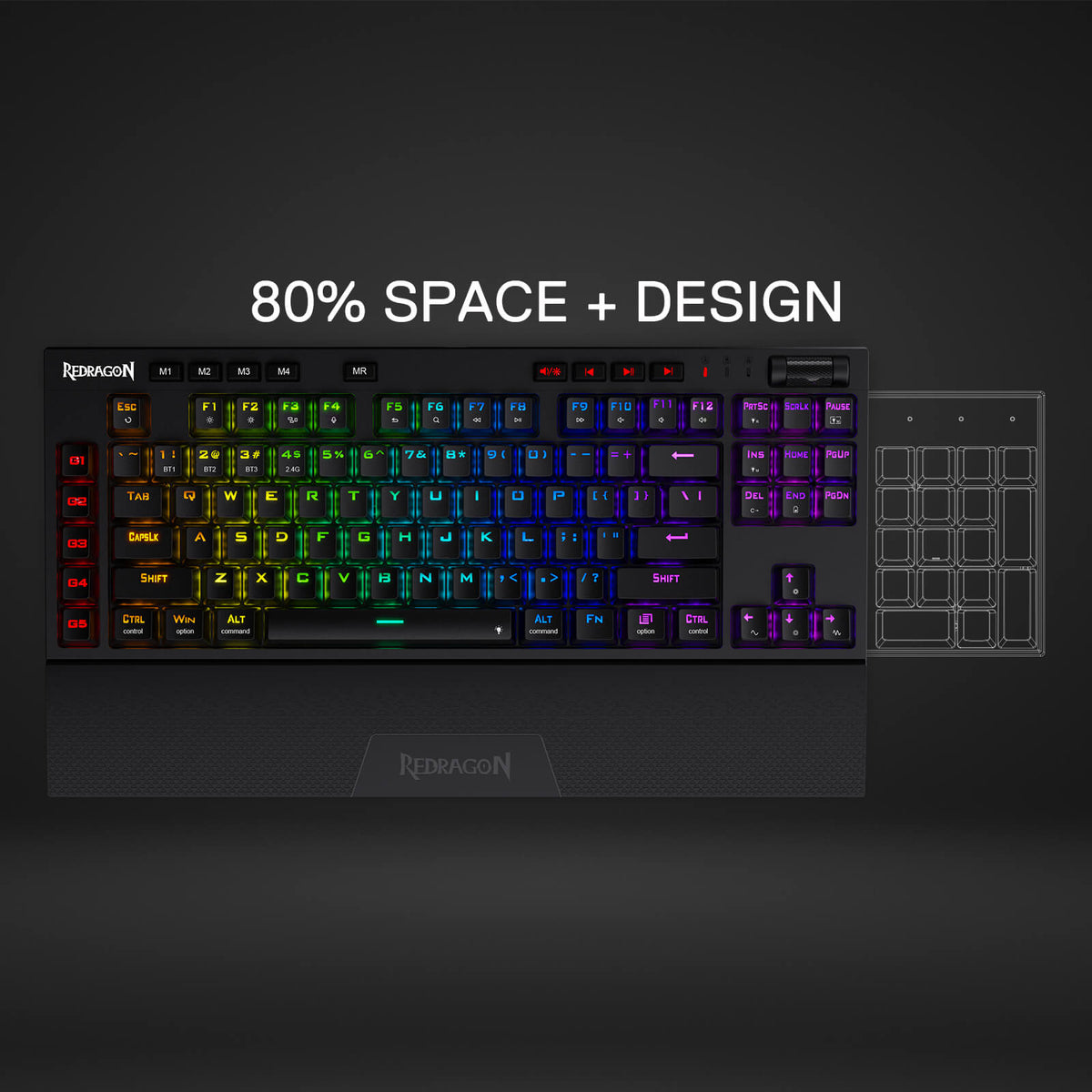 VISHNU K596 Pro Wireless Keyboard, image 7 of 16 - enlarged view