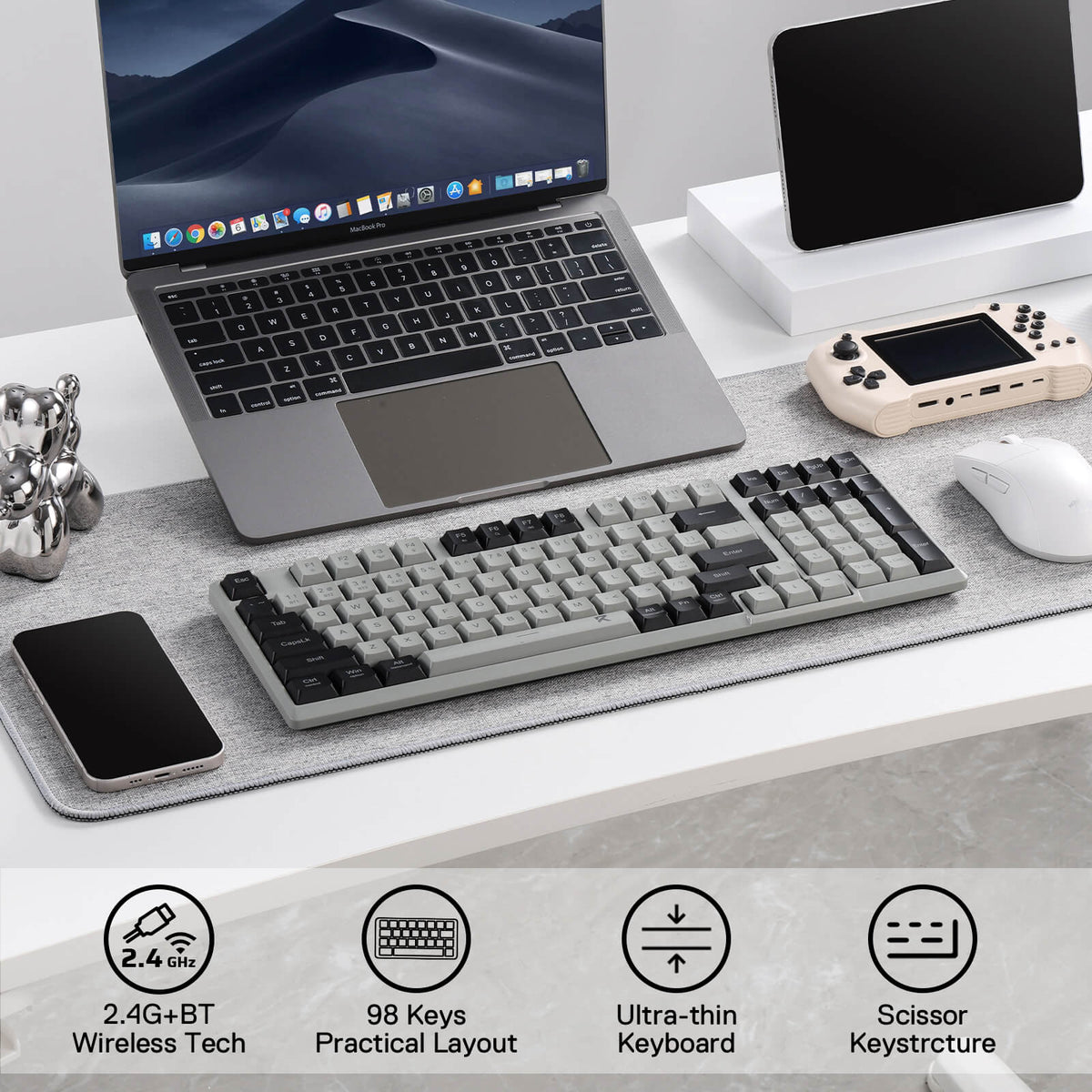 BK7114 Scissor Low-Profile Slim Wireless Keyboard, image 3 of 16
