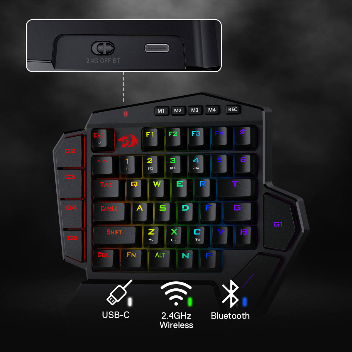 DITI K585 Pro Wireless One-Handed Gaming Keyboard, image 5 of 15