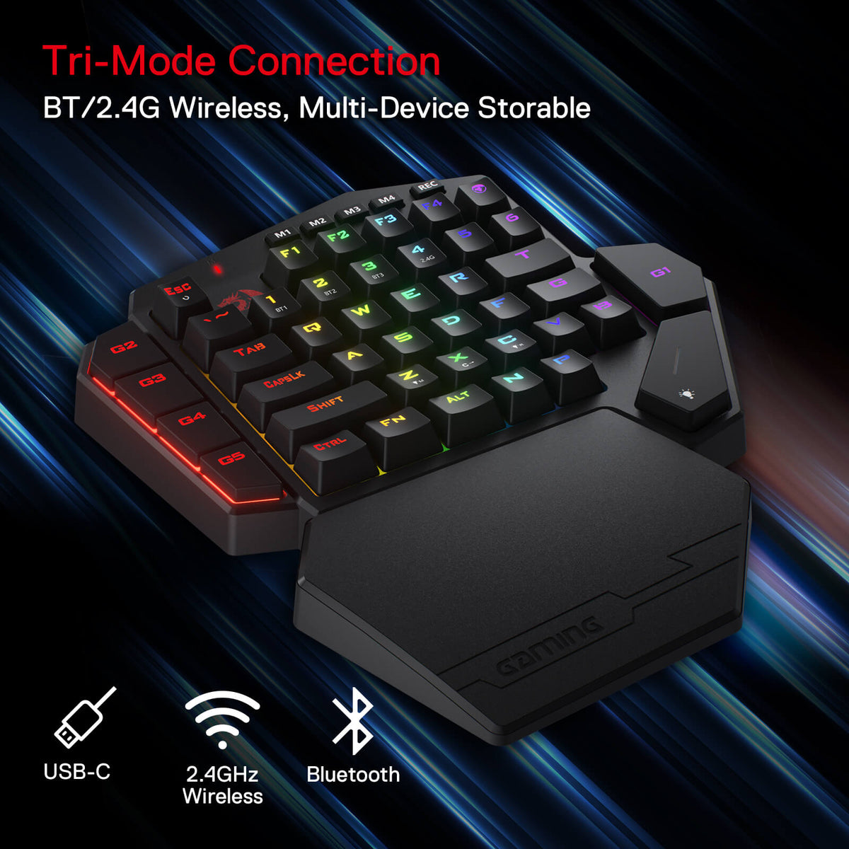 DITI K585 Pro Wireless One-Handed Gaming Keyboard, image 4 of 15