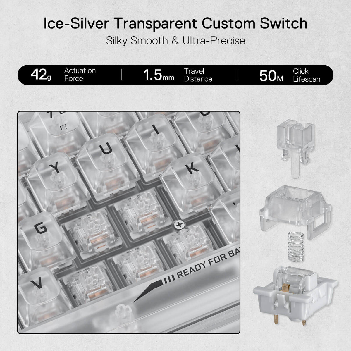 FIZZ K617 SE Full-Transparent Mechanical Keyboard, image 10 of 10