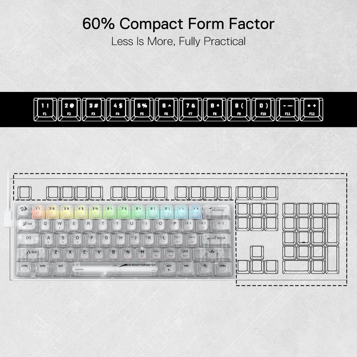 FIZZ K617 SE Full-Transparent Mechanical Keyboard, image 9 of 11 - enlarged view