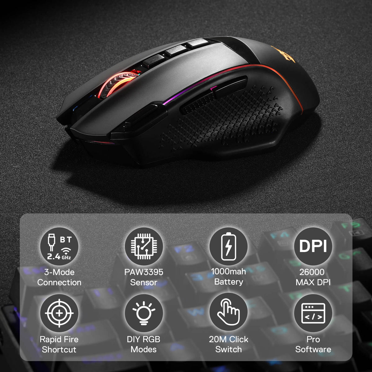 M991 Wireless FPS Gaming Mouse, image 3 of 38 - enlarged view