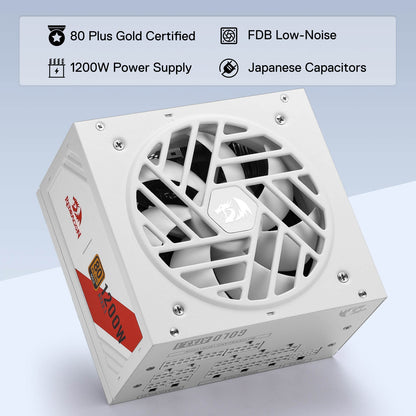 MASTER RGPS PRO 1200W 80 Plus® Gold ATX 3.1 PSU (Black & White) - thumbnail 3