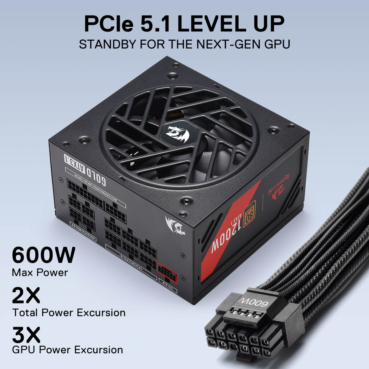 MASTER RGPS PRO 1200W 80 Plus® Gold ATX 3.1 PSU (Black & ..., image 11 of 18 - enlarged view