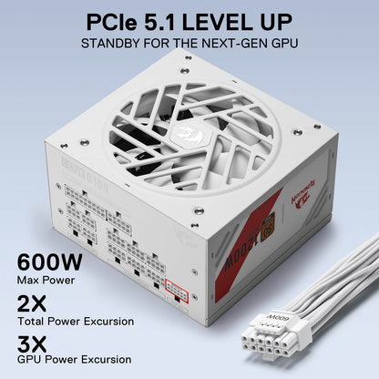 MASTER RGPS PRO 1200W 80 Plus® Gold ATX 3.1 PSU (Black & White) - thumbnail 4