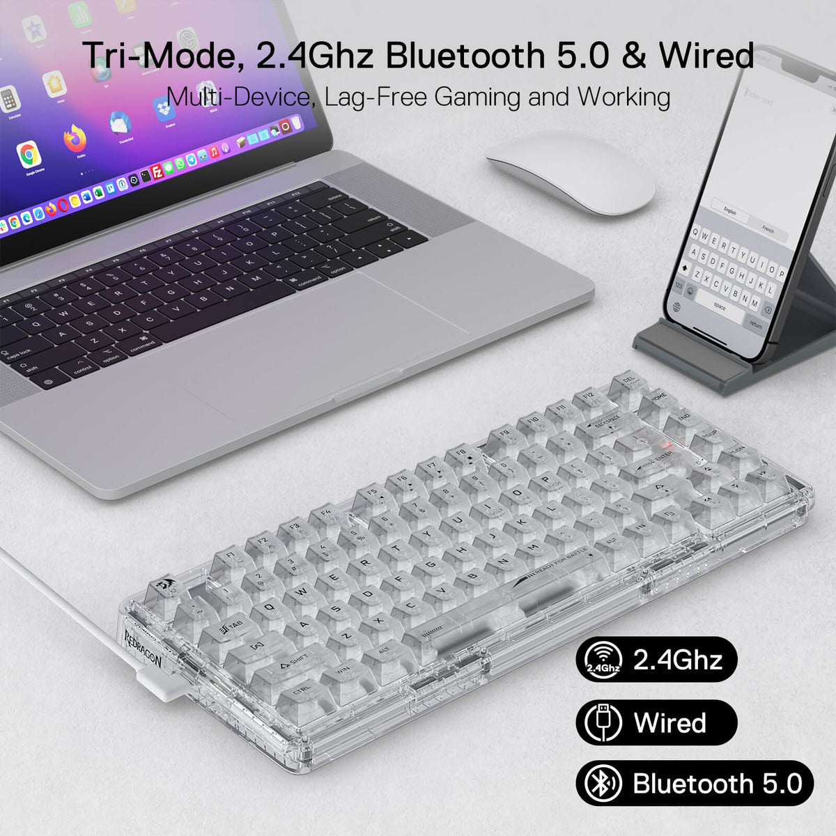 ELF PRO K649 Wireless Transparent Keyboard, image 15 of 27