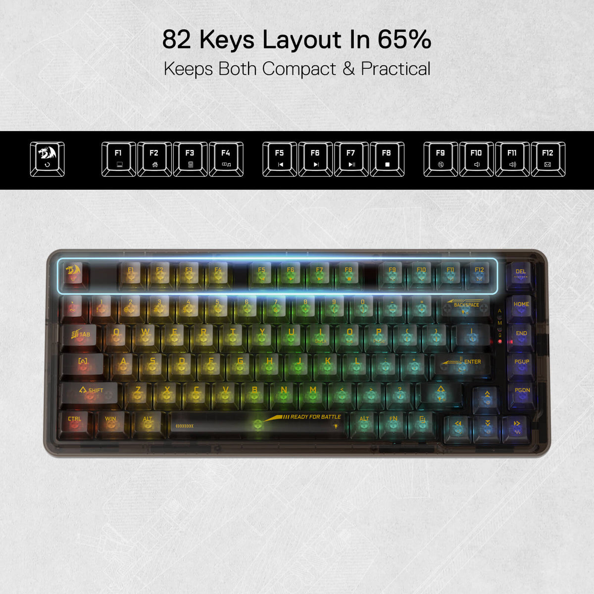ELF PRO K649 Wireless Transparent Keyboard, image 12 of 27