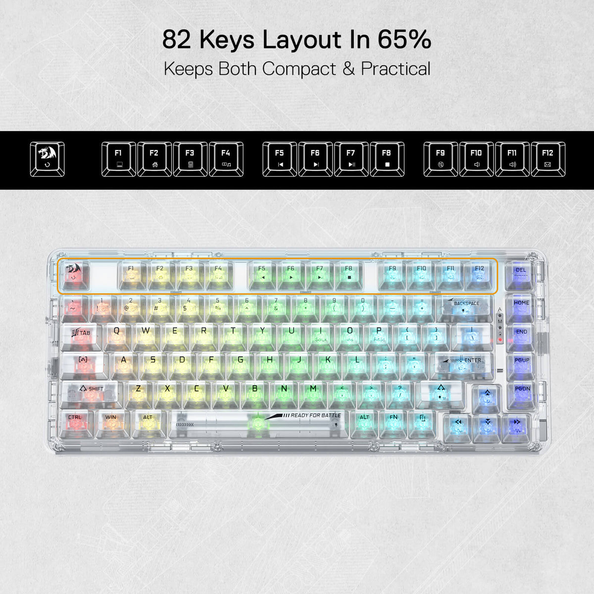 ELF PRO K649 Wireless Transparent Keyboard, image 13 of 27