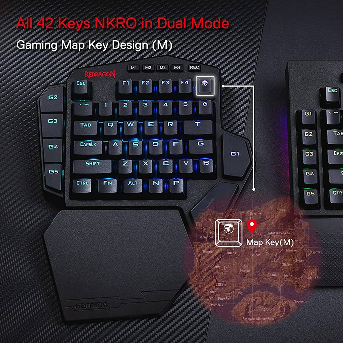DITI K585 Pro Wireless One-Handed Gaming Keyboard, image 7 of 16 - enlarged view