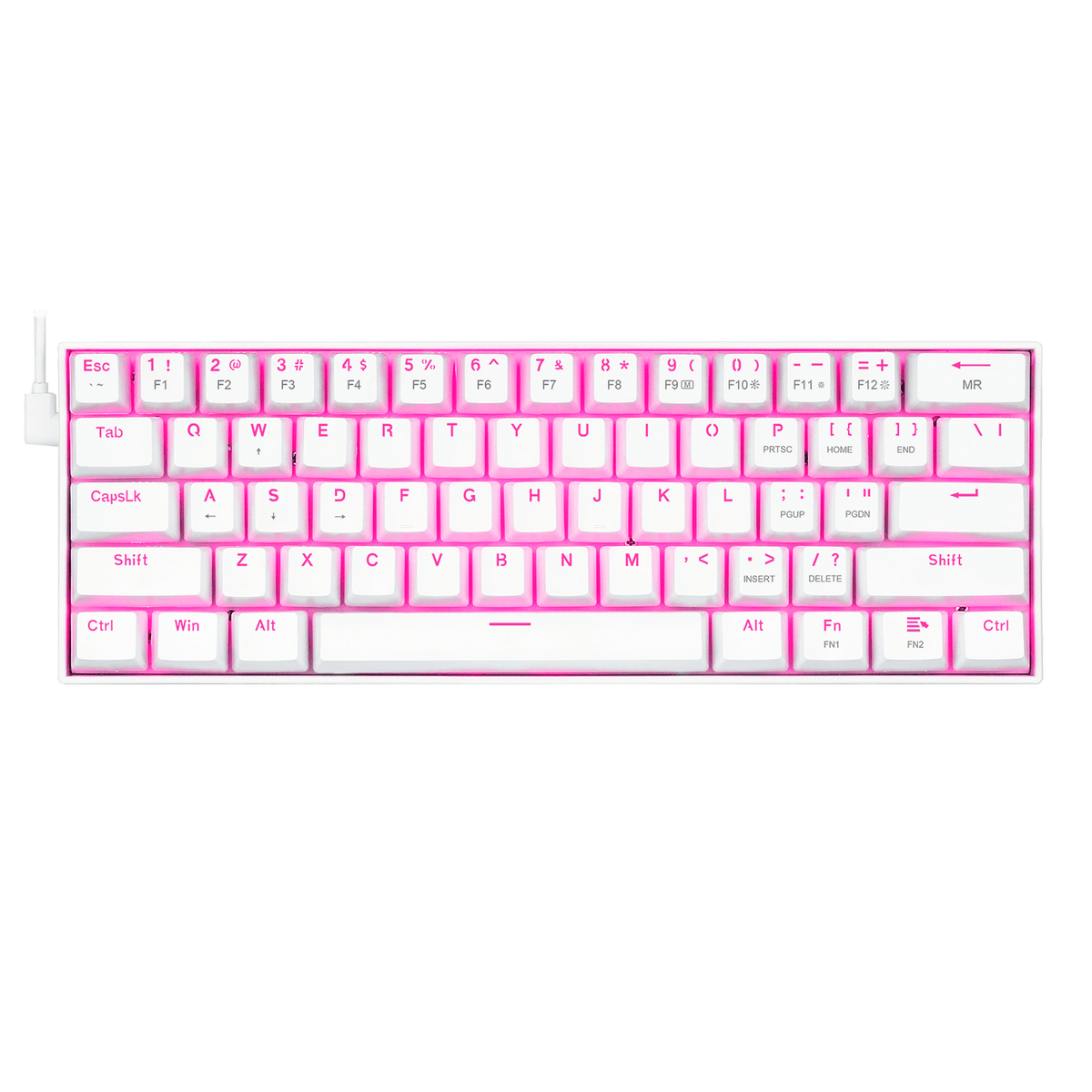 Redragon K630 White 60% Keyboard, image 1 of 10 - enlarged view
