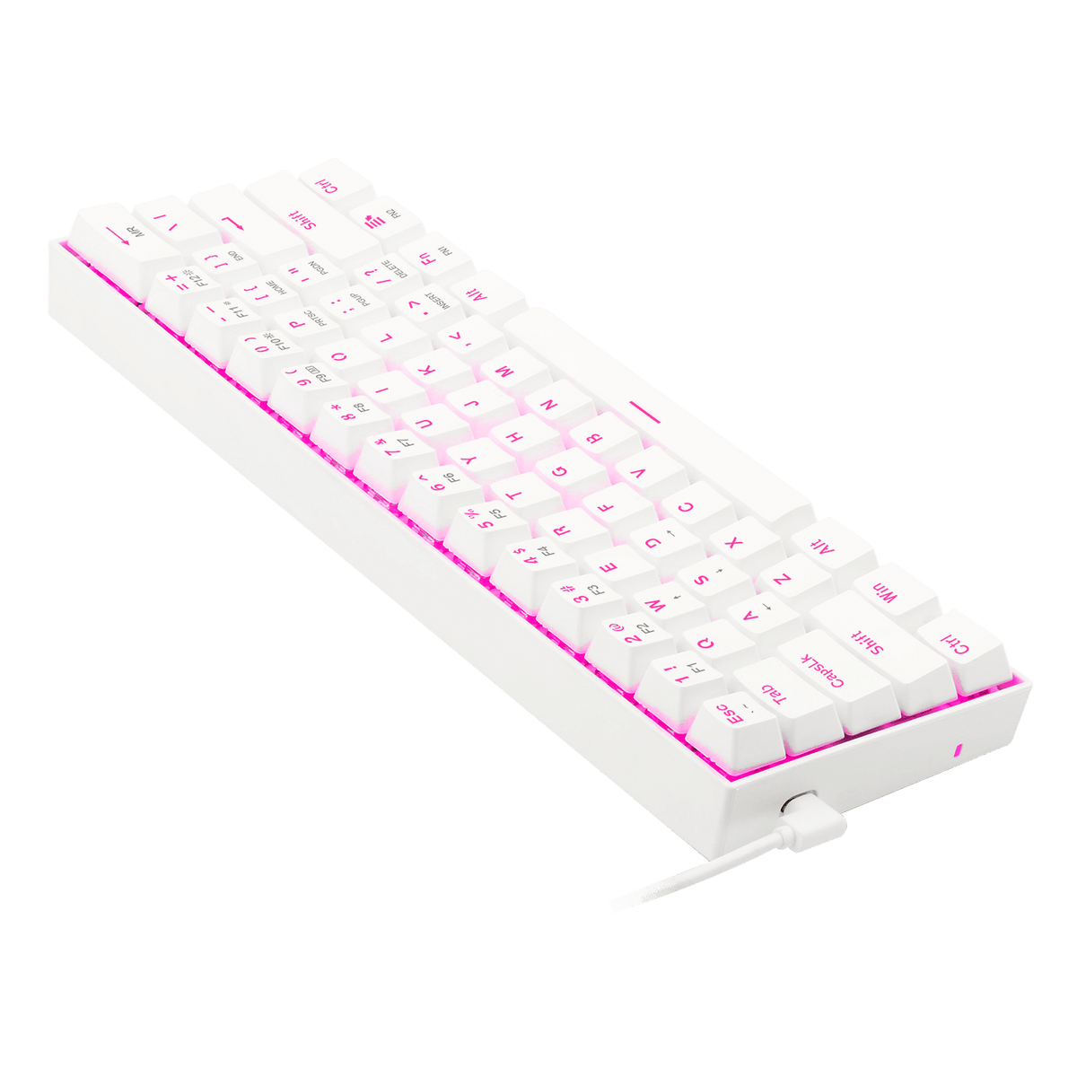 Redragon K630 White 60% Keyboard, image 4 of 10 - enlarged view
