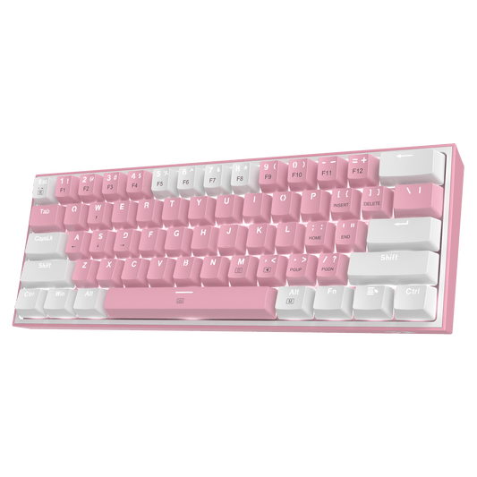 FIZZ K617 60 White & Pink Mechanical keyboard