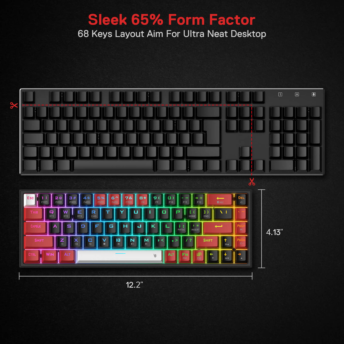 CASTOR K631 PRO 65% Wireless RGB Gaming Keyboard, image 11 of 13