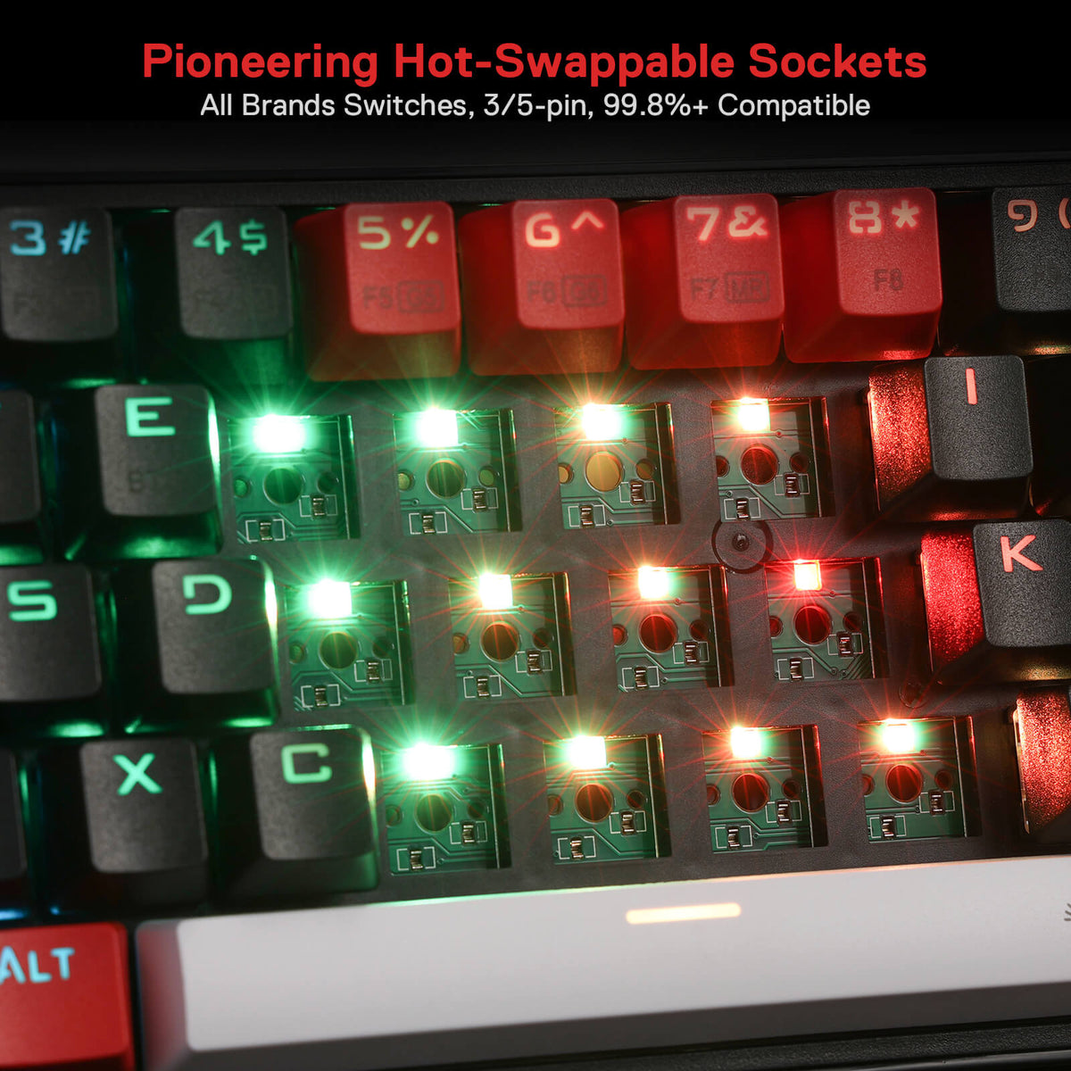 CASTOR K631 PRO 65% Wireless RGB Gaming Keyboard, image 12 of 13 - enlarged view
