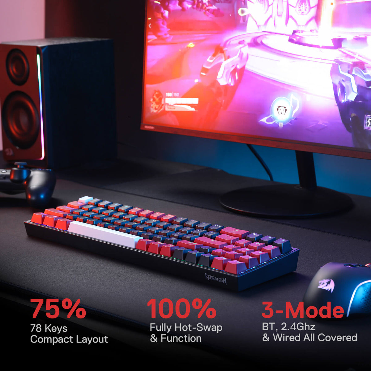 POLLUX K628 PRO 75% Wireless Gaming Keyboard, image 8 of 14