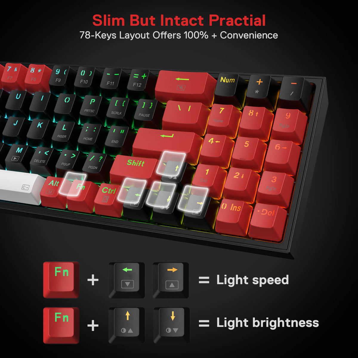 POLLUX K628 PRO 75% Wireless Gaming Keyboard, image 12 of 14 - enlarged view