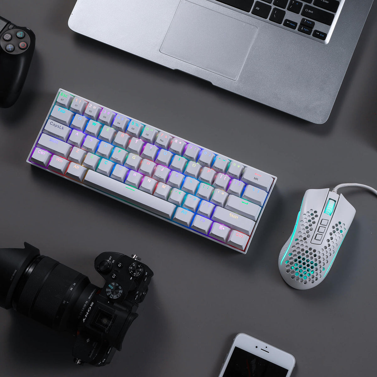 K530 PRO 60% RGB Wireless Mechanical White Keyboard (Brow..., image 5 of 6