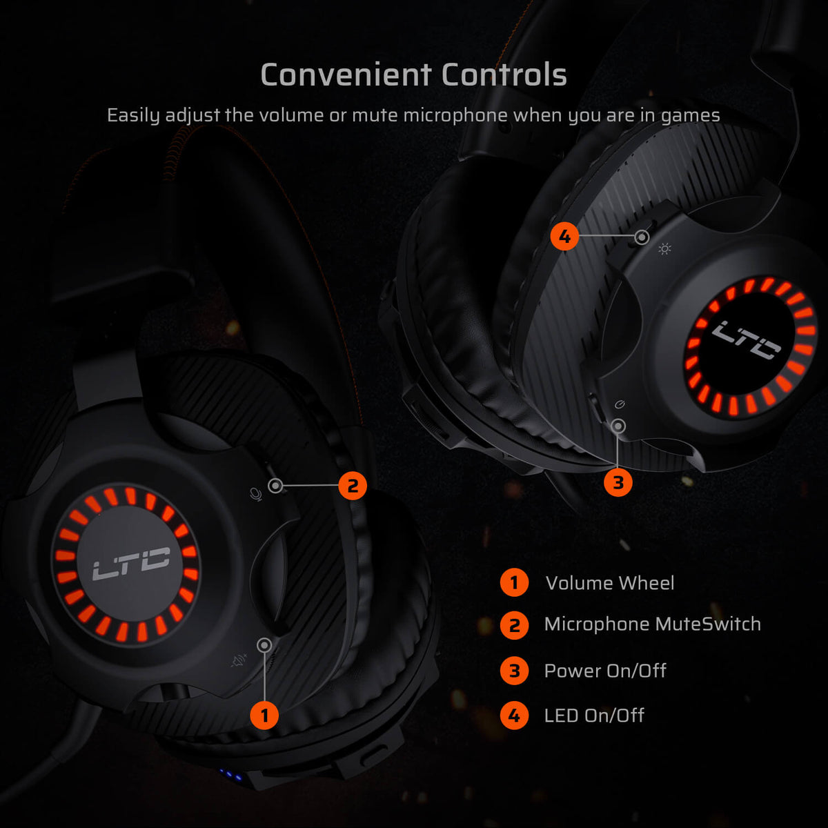 Redragon x LTC SoundSlave 2.4G Wireless/Wired Gaming Headset, image 2 of 15 - enlarged view