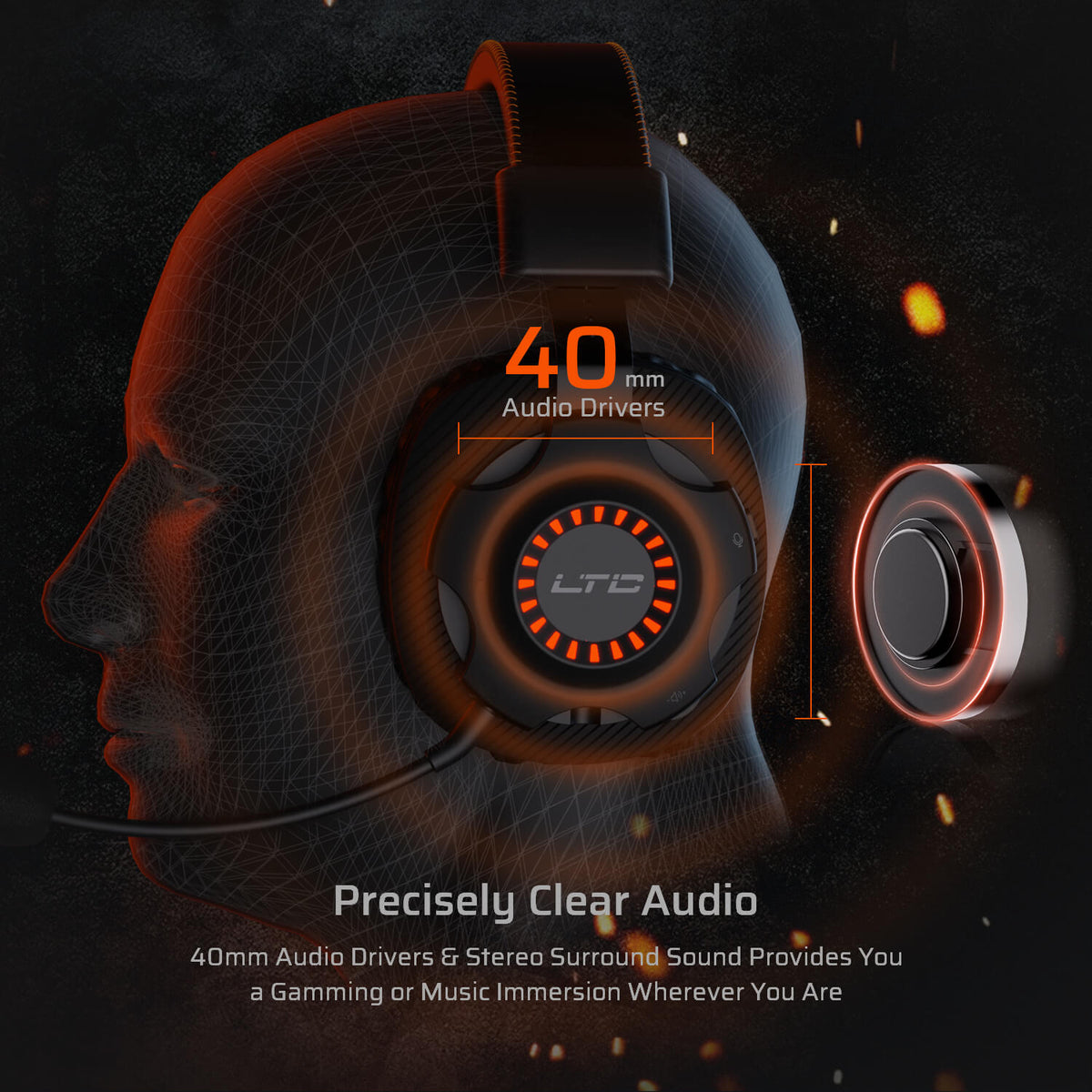 Redragon x LTC SoundSlave 2.4G Wireless/Wired Gaming Headset, image 12 of 15