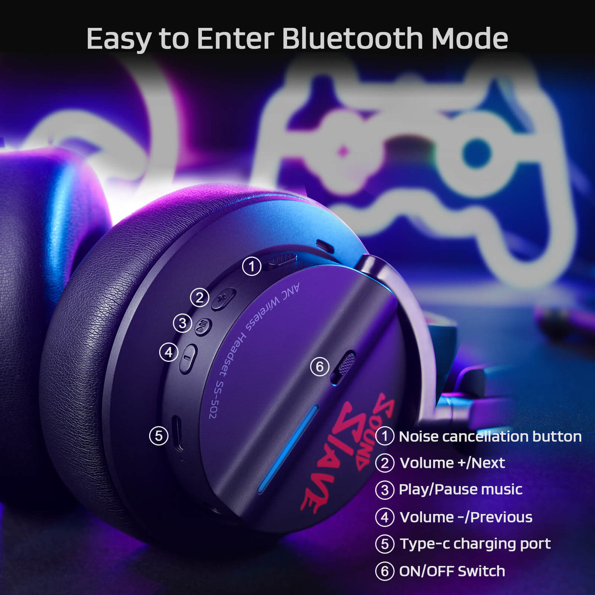 Redragon x LTC 2.4GHz/BT Wireless Headphones with Mic, image 4 of 15 - enlarged view