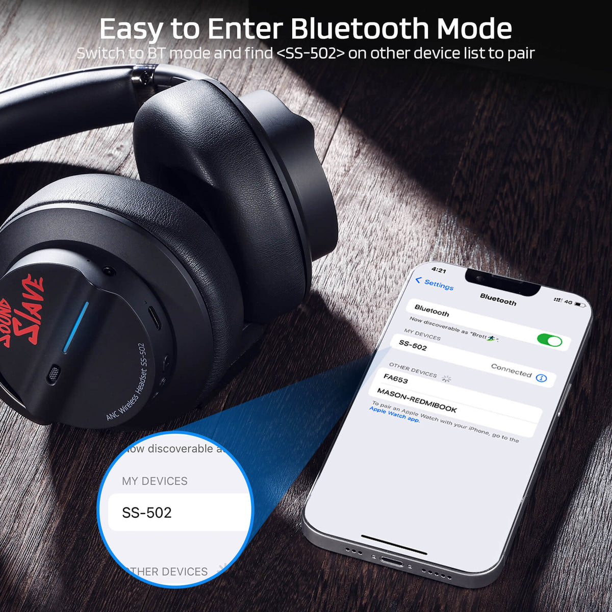 Redragon x LTC 2.4GHz/BT Wireless Headphones with Mic, image 5 of 15