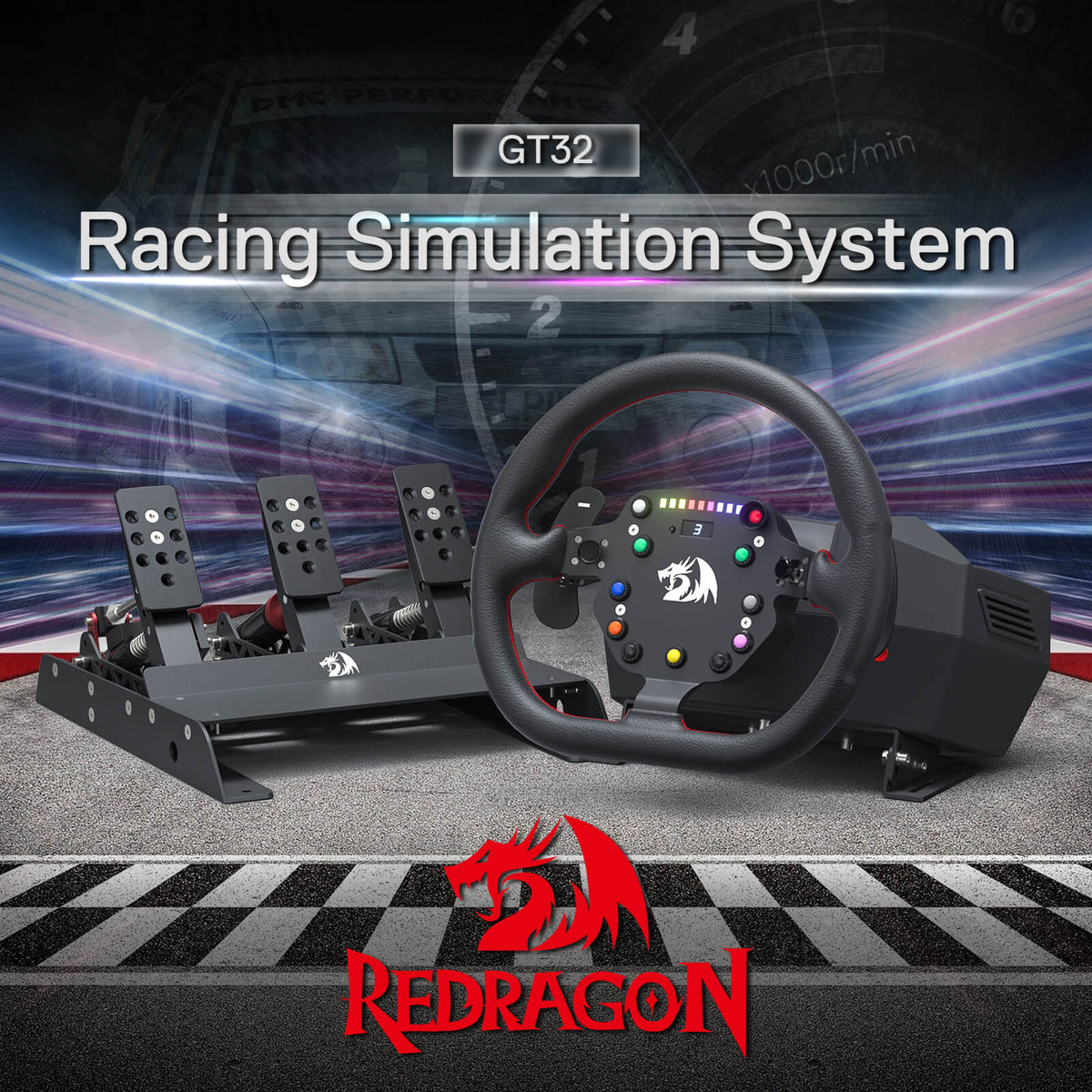 GT32 Racing Wheel & Pedals, image 4 of 15