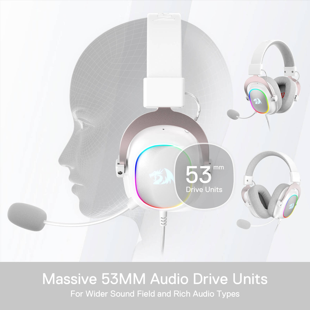 H510 ZEUS-X RGB White Wired Gaming Headset, image 13 of 16