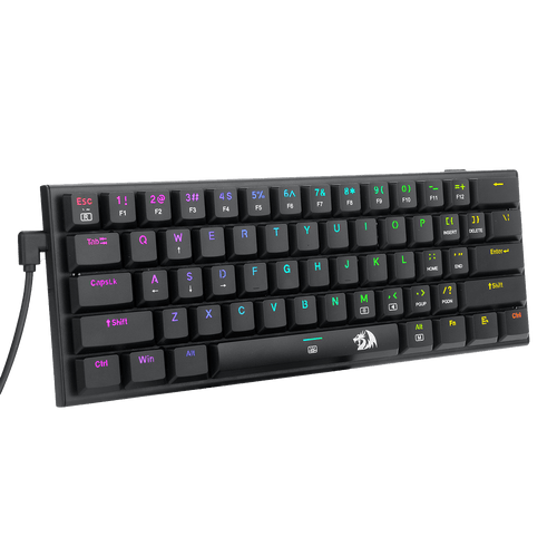 Slim Compact 61 Keys RGB Gaming Keyboard w/Low Profile Linear Red Switches