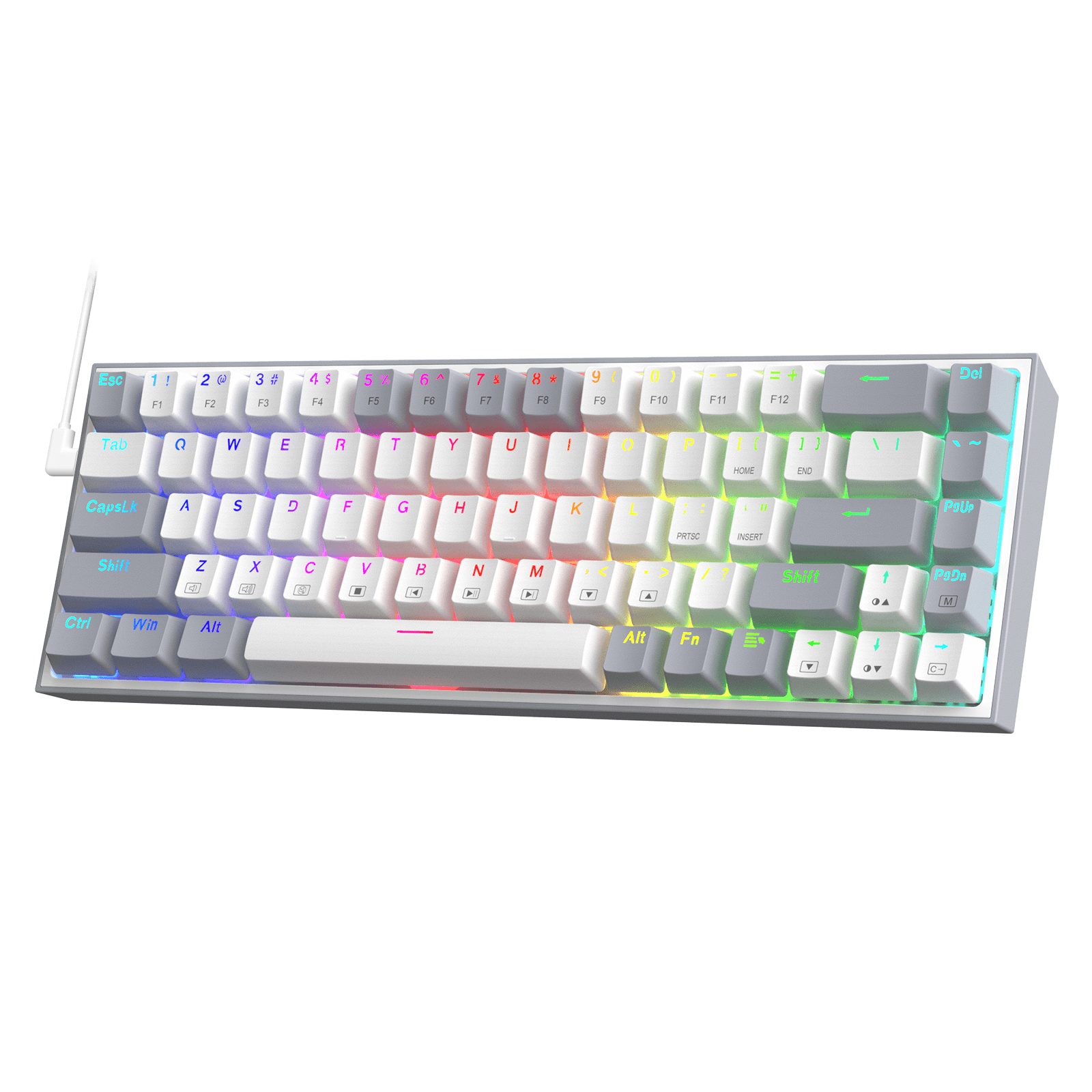 68 Keys Hot-Swappable Compact Mechanical Keyboard w/100% Hot-Swap Socket, Free-Mod Plate Mounted ...